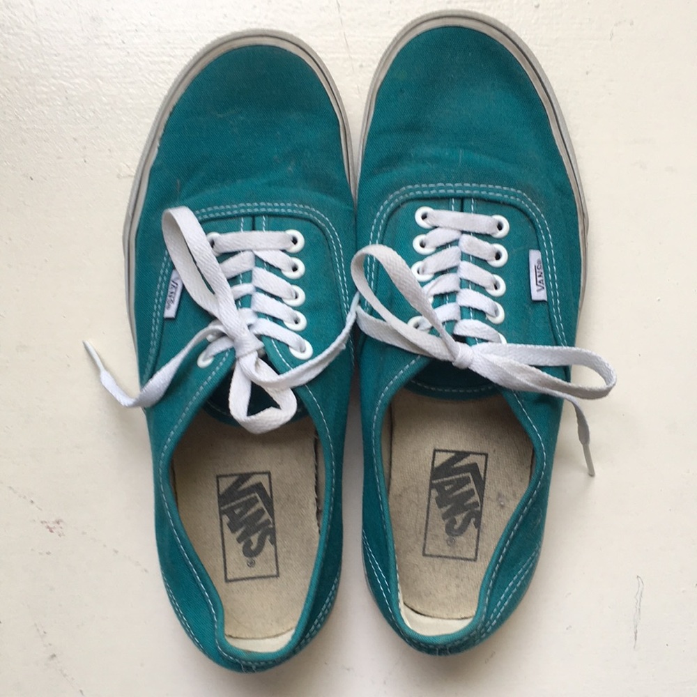 Teal low top vans
